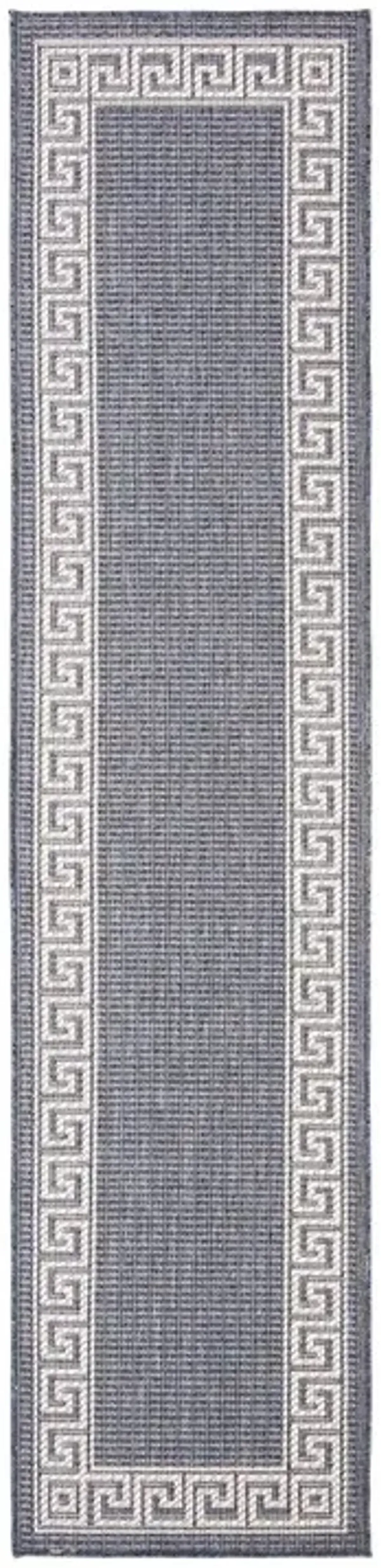 Safavieh BERMUDA 800 Collection BMU820M-28 Dark Blue / Ivory 2' X 8'