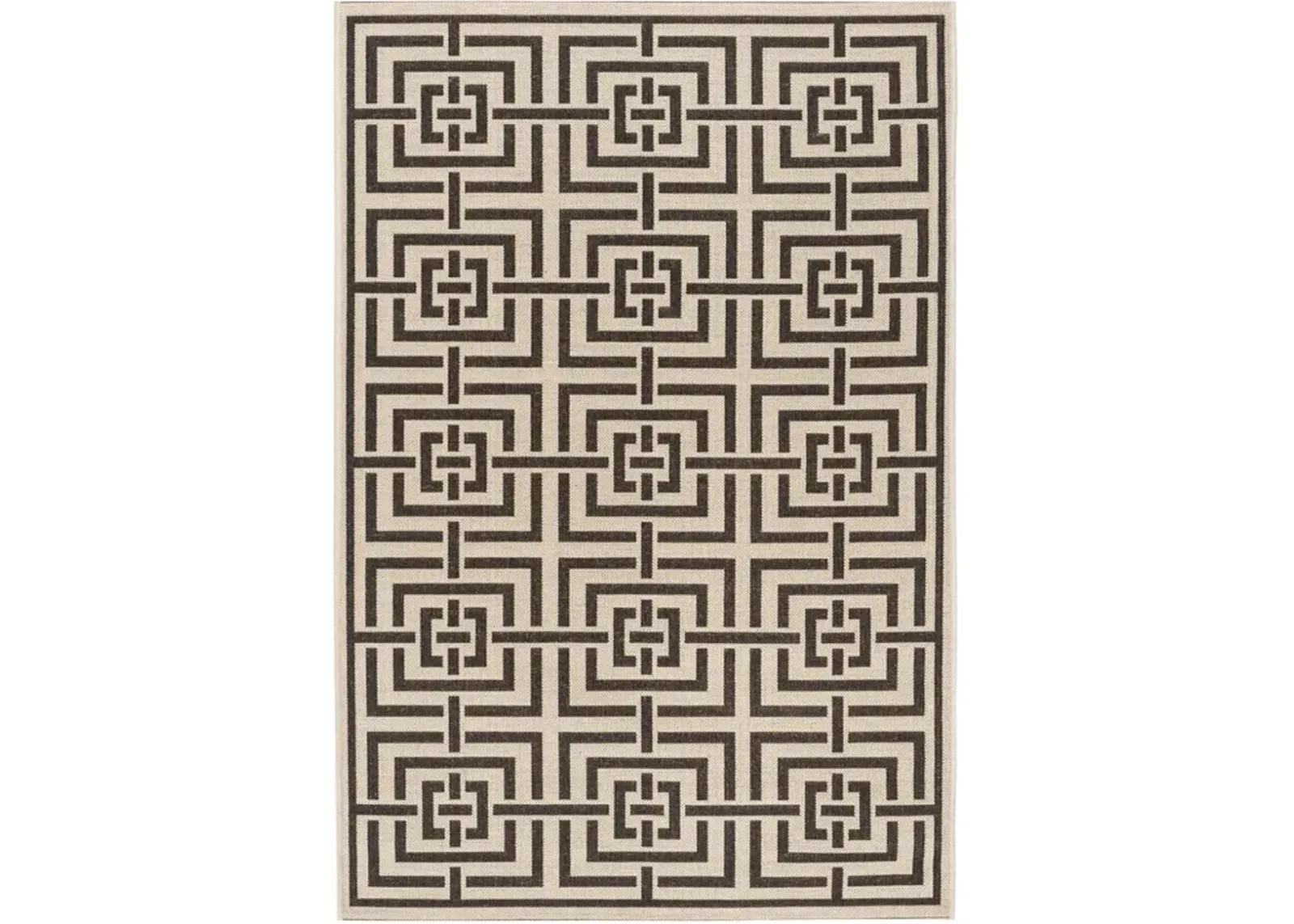 LINDEN 128 Collection LND128U-4 Creme / Brown 4' X 6'