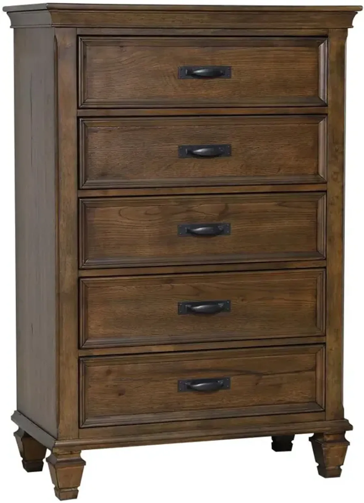 Franco 5-drawer Chest Burnished Oak