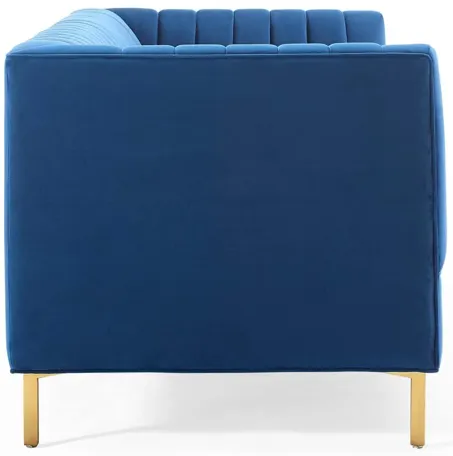 Shift Channel Tufted Performance Velvet Sofa