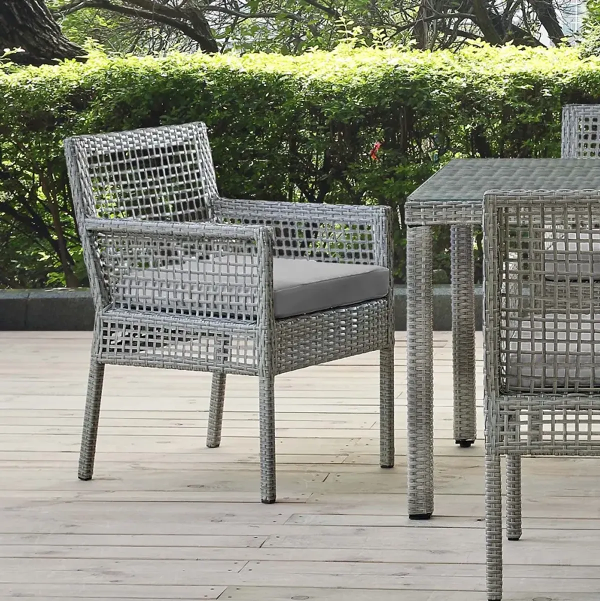 Aura Outdoor Patio Wicker Rattan Dining Armchair