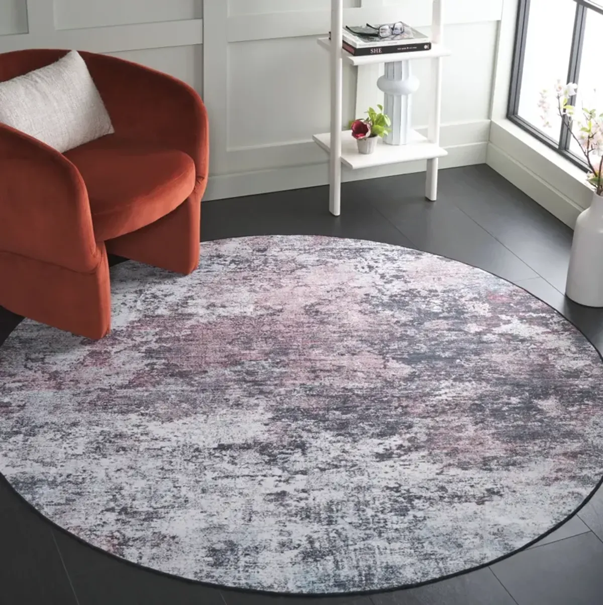 MALIBU 943 PLUM  6' x 6' Round Round Rug