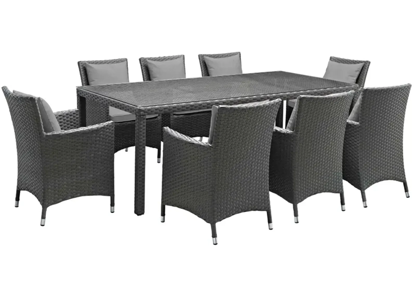 Sojourn 9 Piece Outdoor Patio Sunbrella® Dining Set