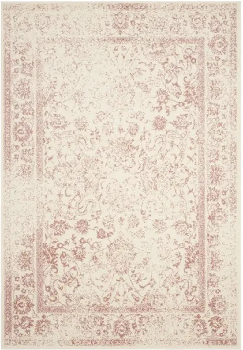 Adirondack Contemporary Ivory / Rose 2'-6" X 6' Powerloomed Rug