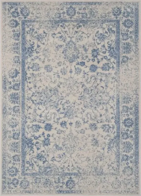 Adirondack Contemporary Ivory / Light Blue 2'-6" X 4' Powerloomed Rug