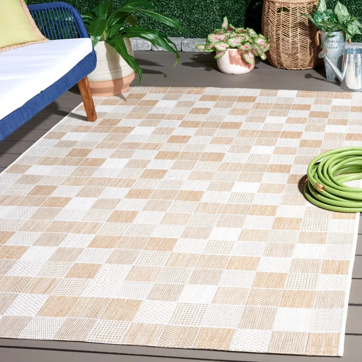 COURTYARD 8676 NATURAL  9' x 12' Large Rectangle Rug