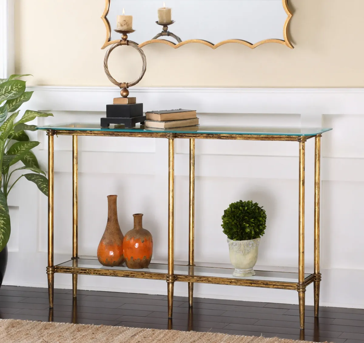 Elenio Glass Console Table