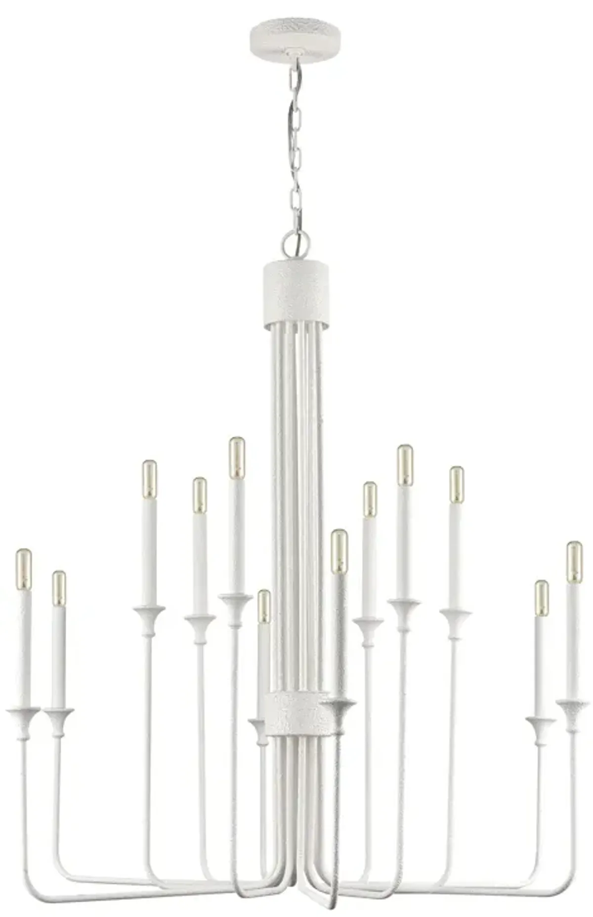 Edward 36" Wide 12-Light Chandelier - Matte White