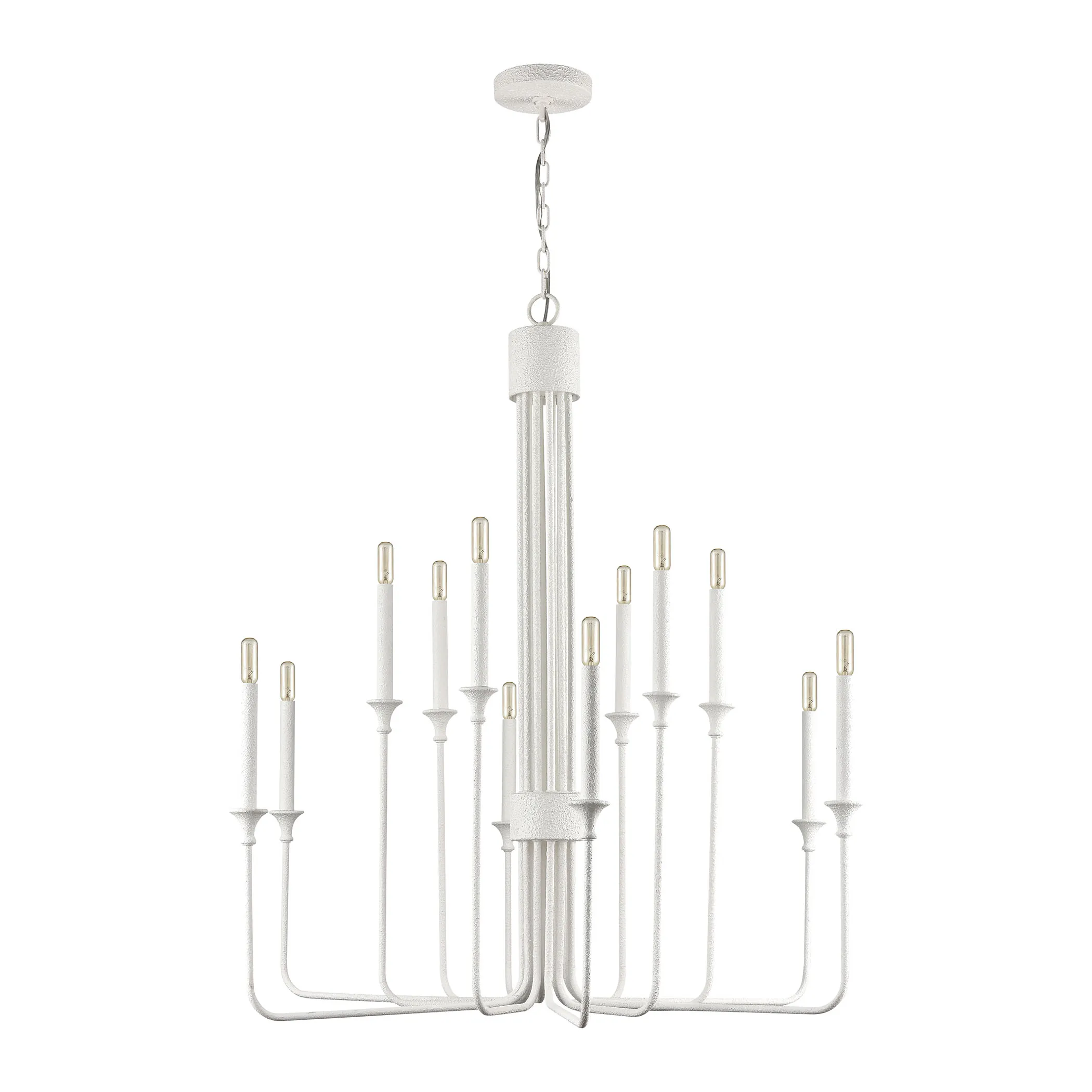 Edward 36" Wide 12-Light Chandelier - Matte White