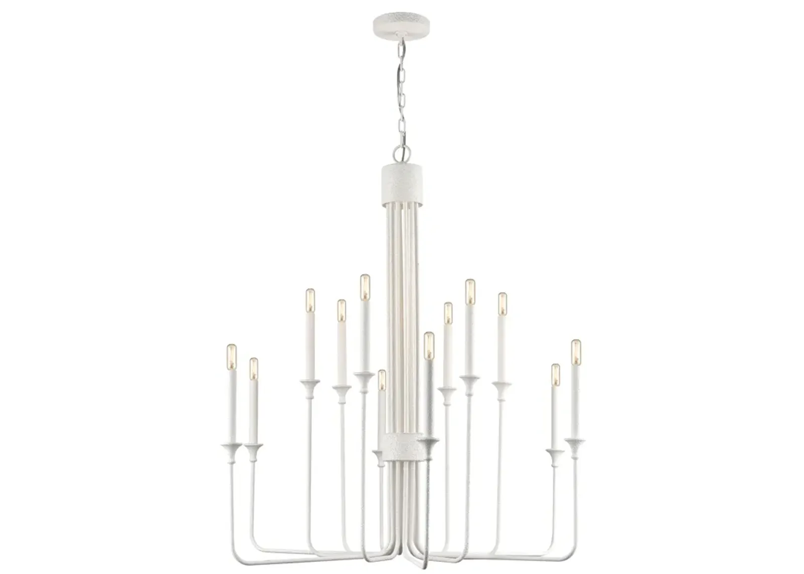 Edward 36" Wide 12-Light Chandelier - Matte White