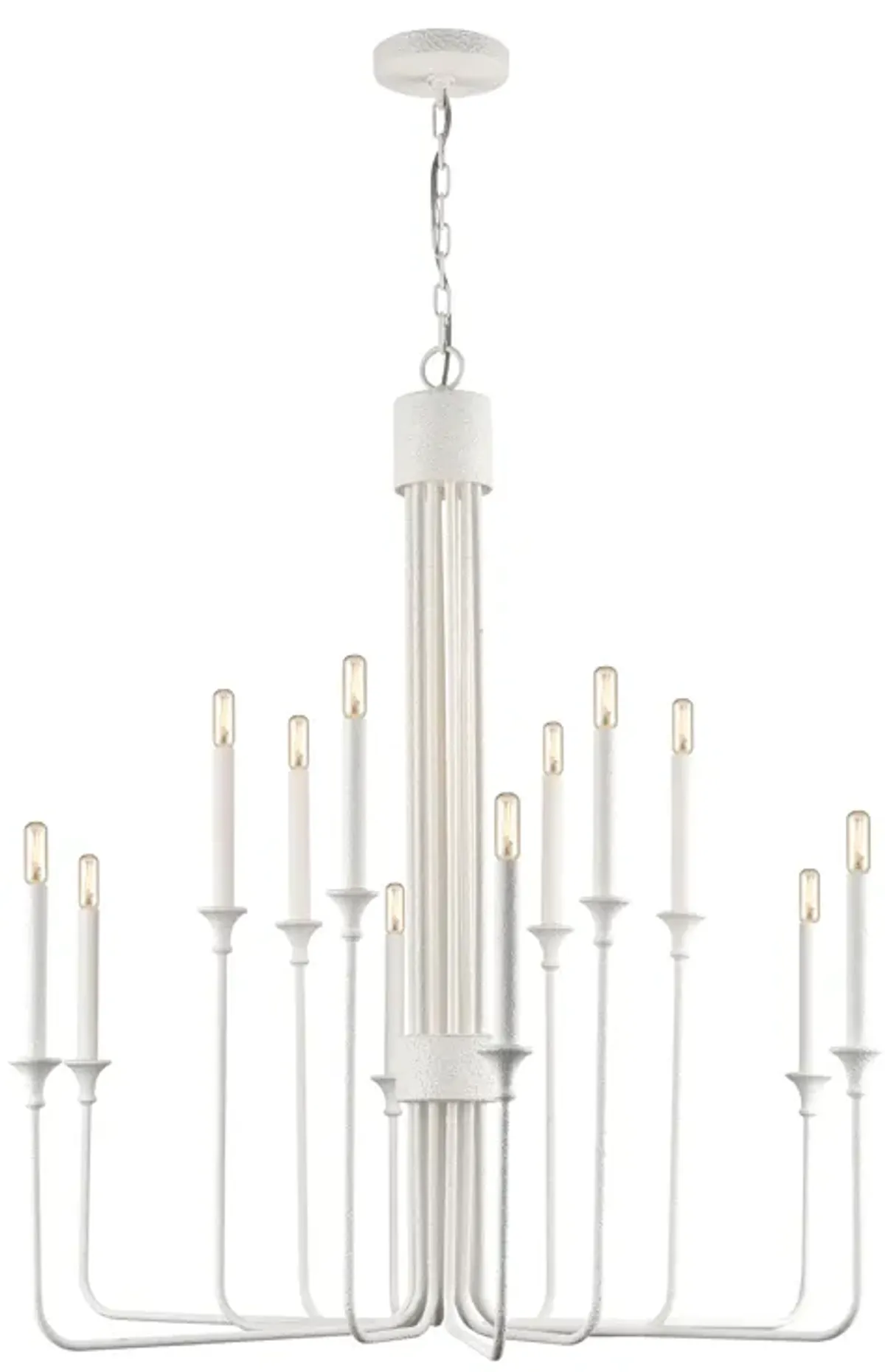 Edward 36" Wide 12-Light Chandelier - Matte White