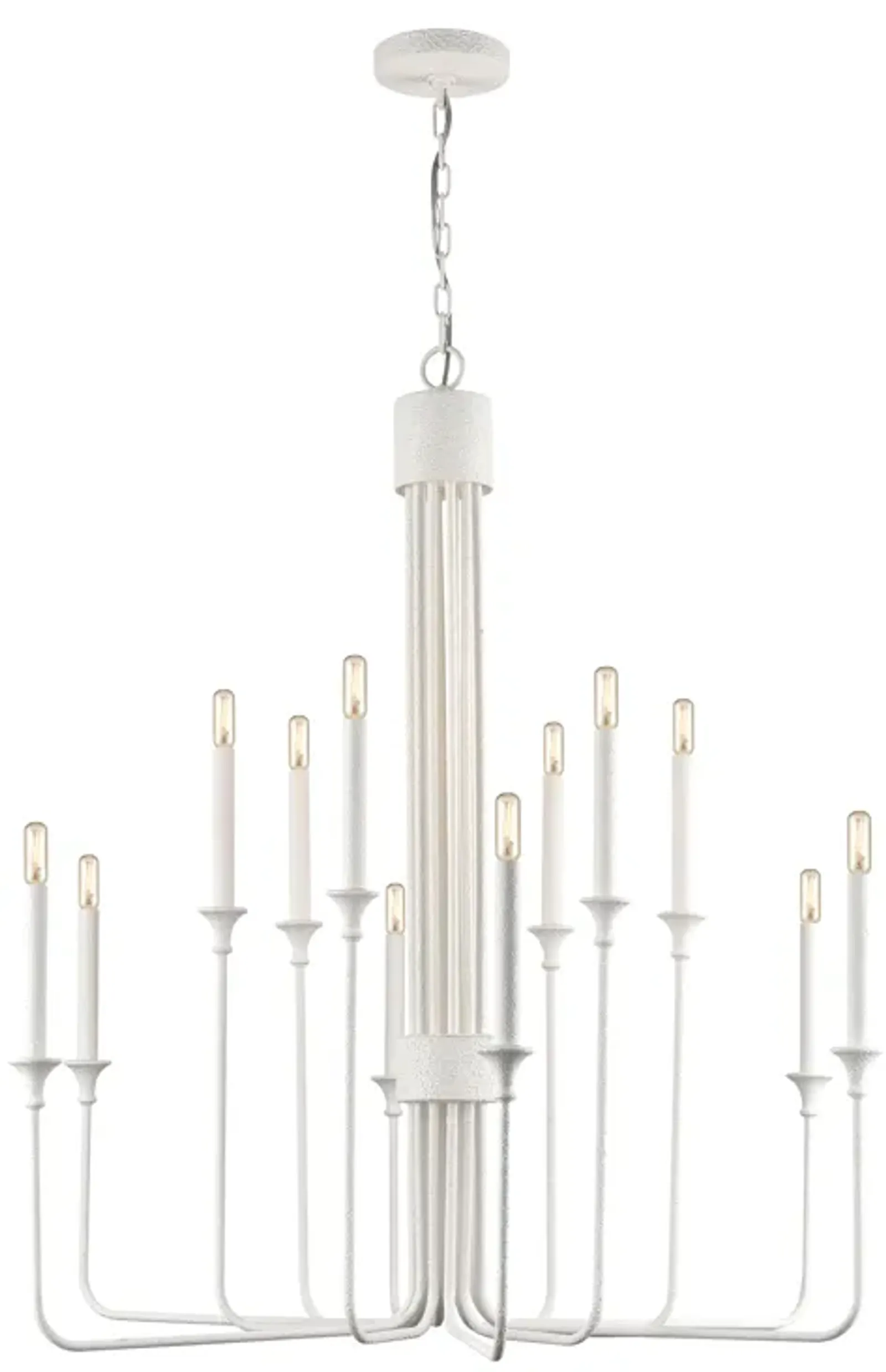 Edward 36" Wide 12-Light Chandelier - Matte White