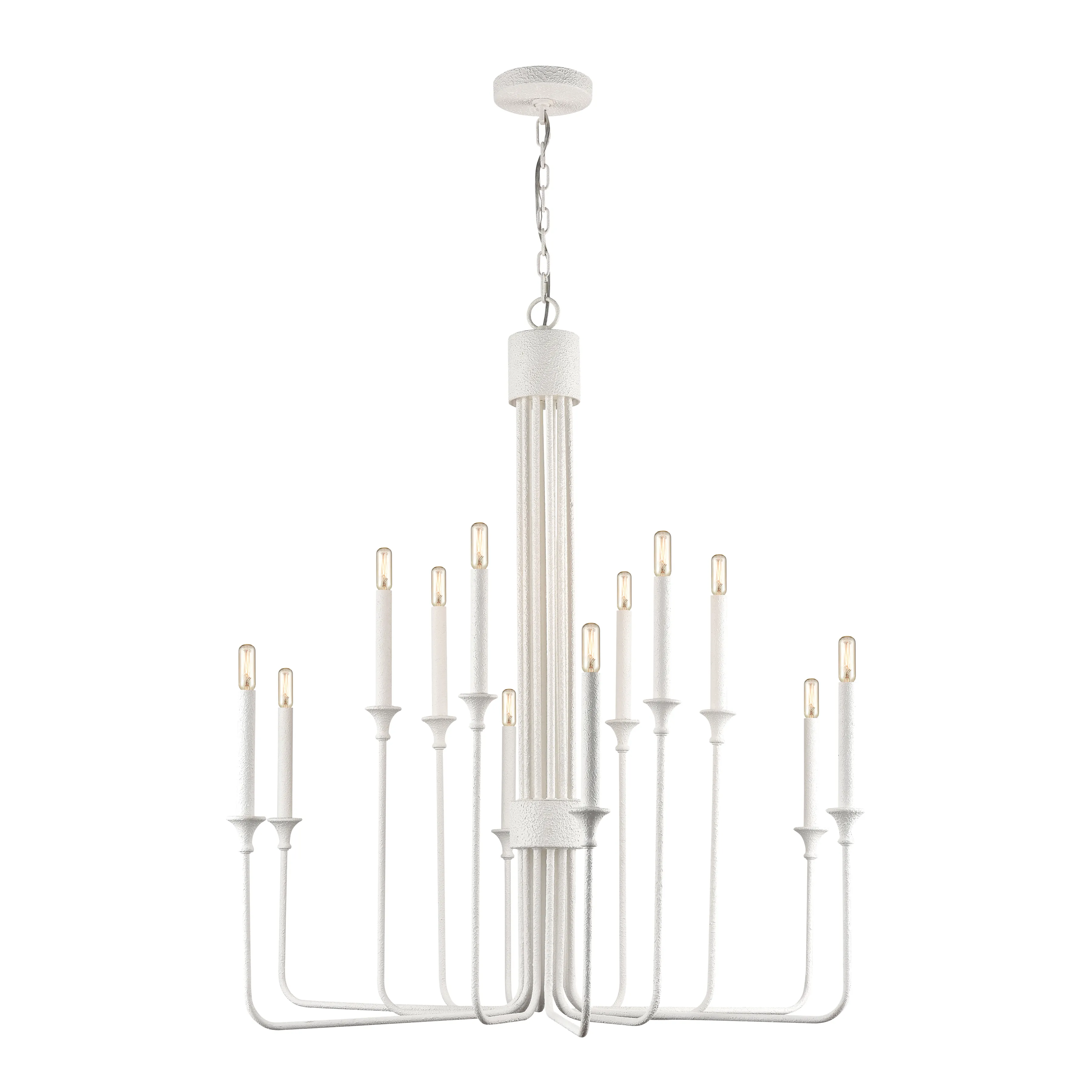 Edward 36" Wide 12-Light Chandelier - Matte White