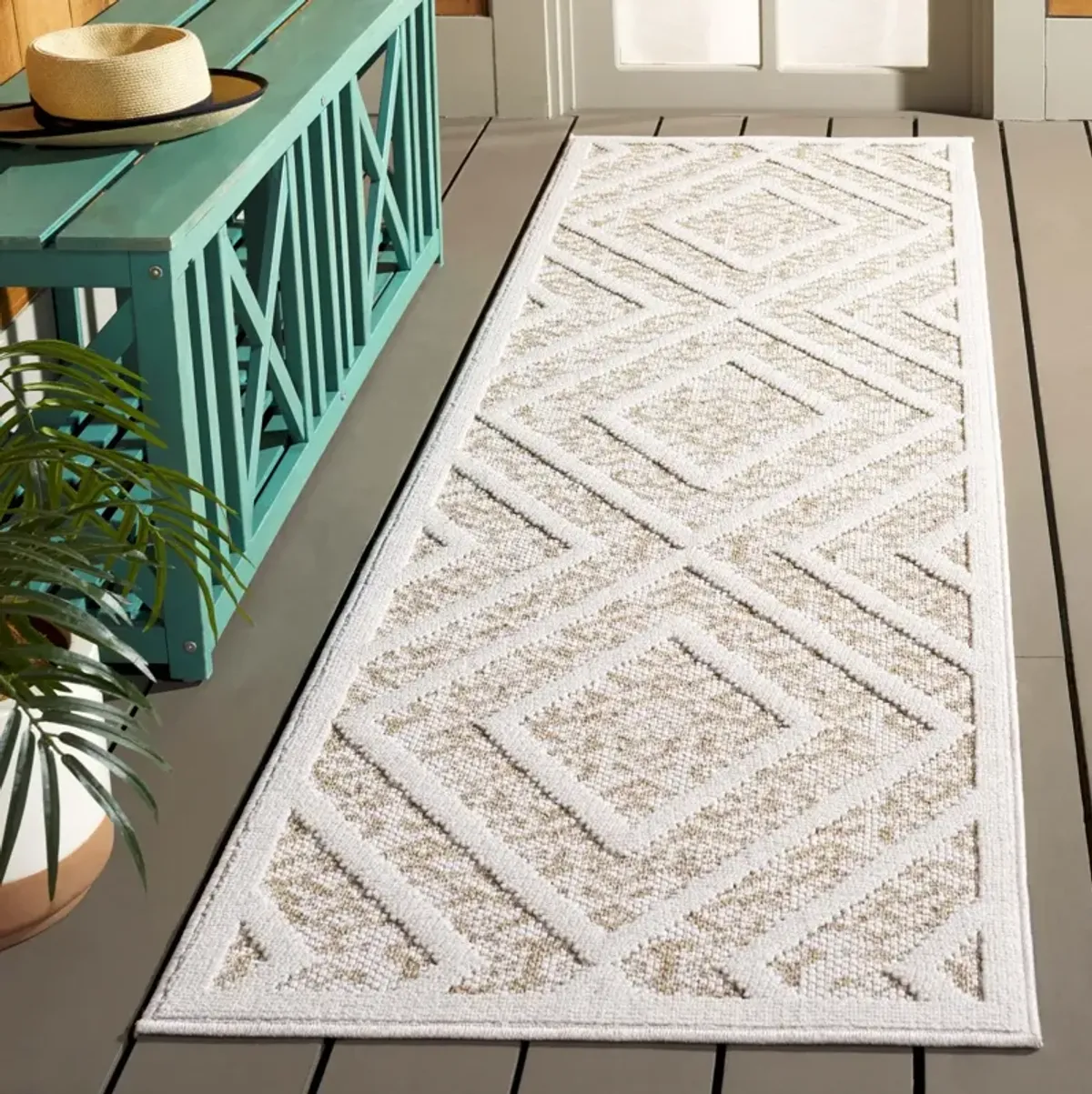 MSRO218 GLOBAL LIGHT BEIGE  2'-2' x 8' Runner Rug