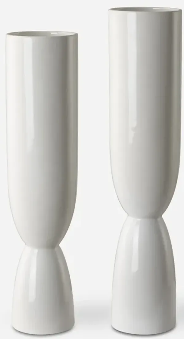 Kimist White Vases, S/2
