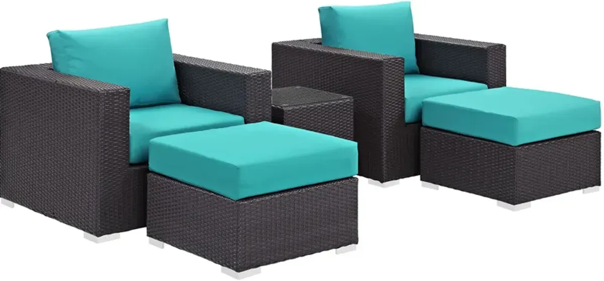 Convene 5 Piece Outdoor Patio Sectional Set