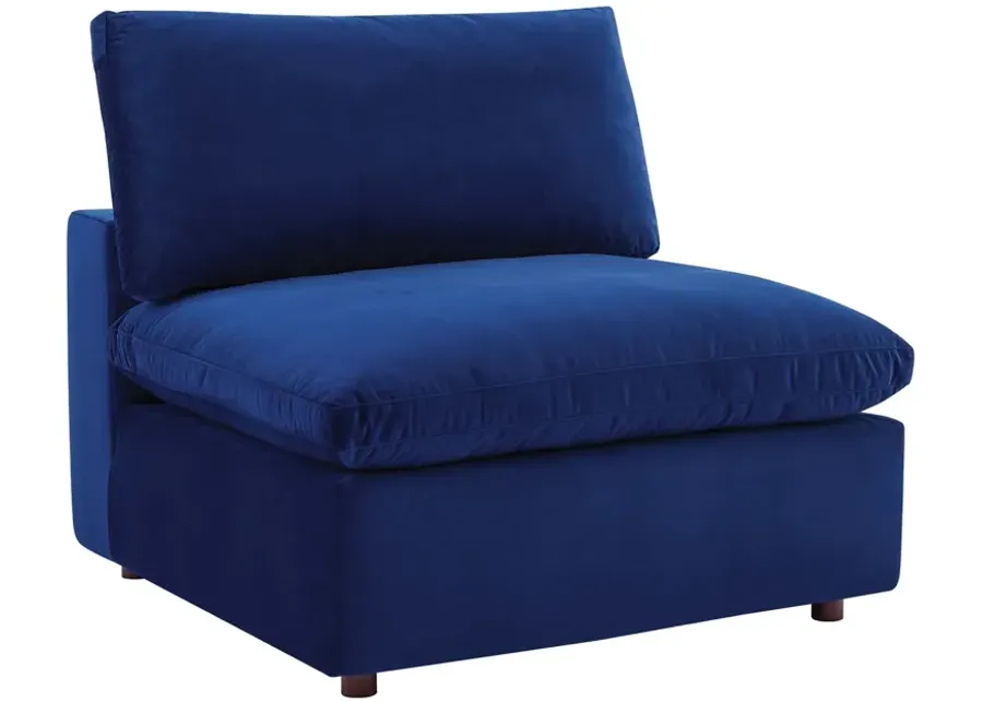 Commix Down Filled Overstuffed Performance Velvet Armless Chair