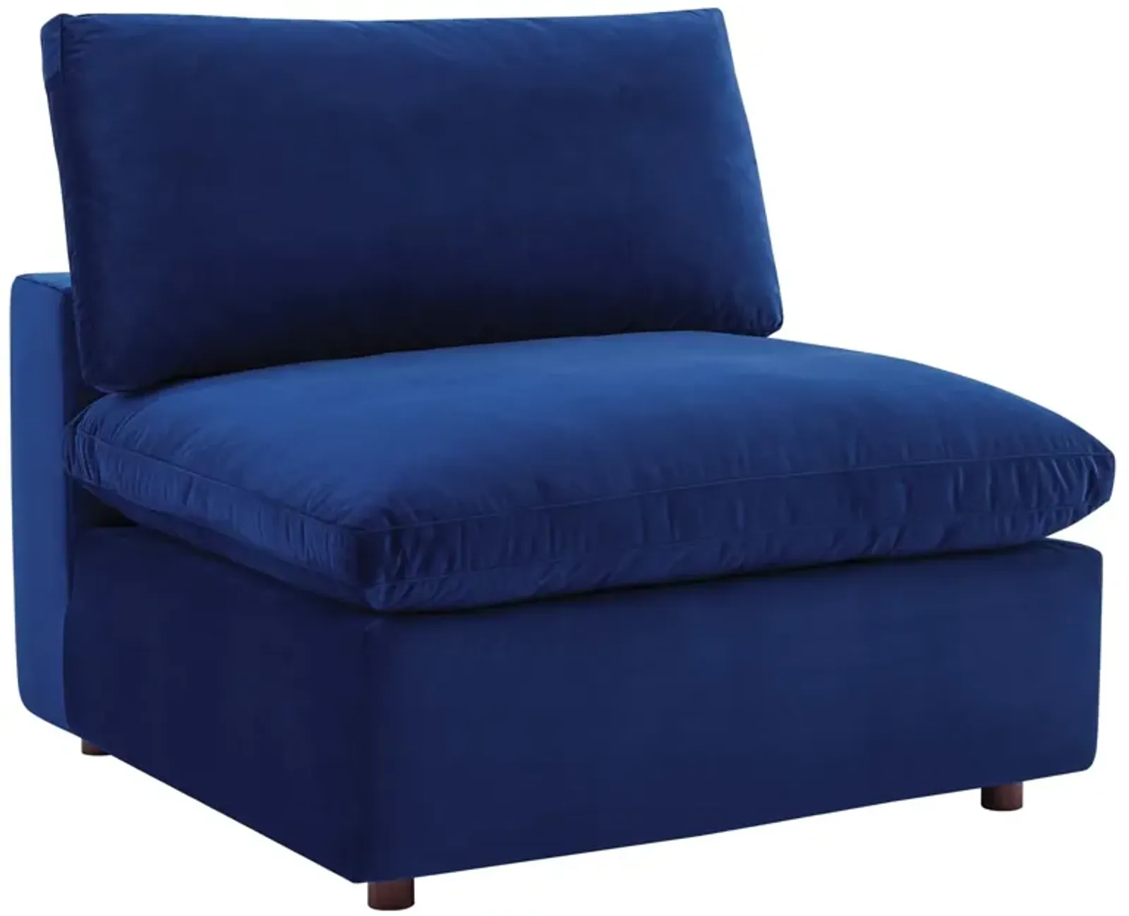 Commix Down Filled Overstuffed Performance Velvet Armless Chair