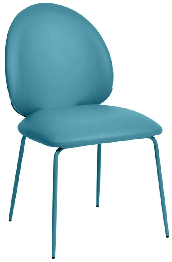 Lauren Blue Vegan Leather Kitchen Chairs - Set of 2