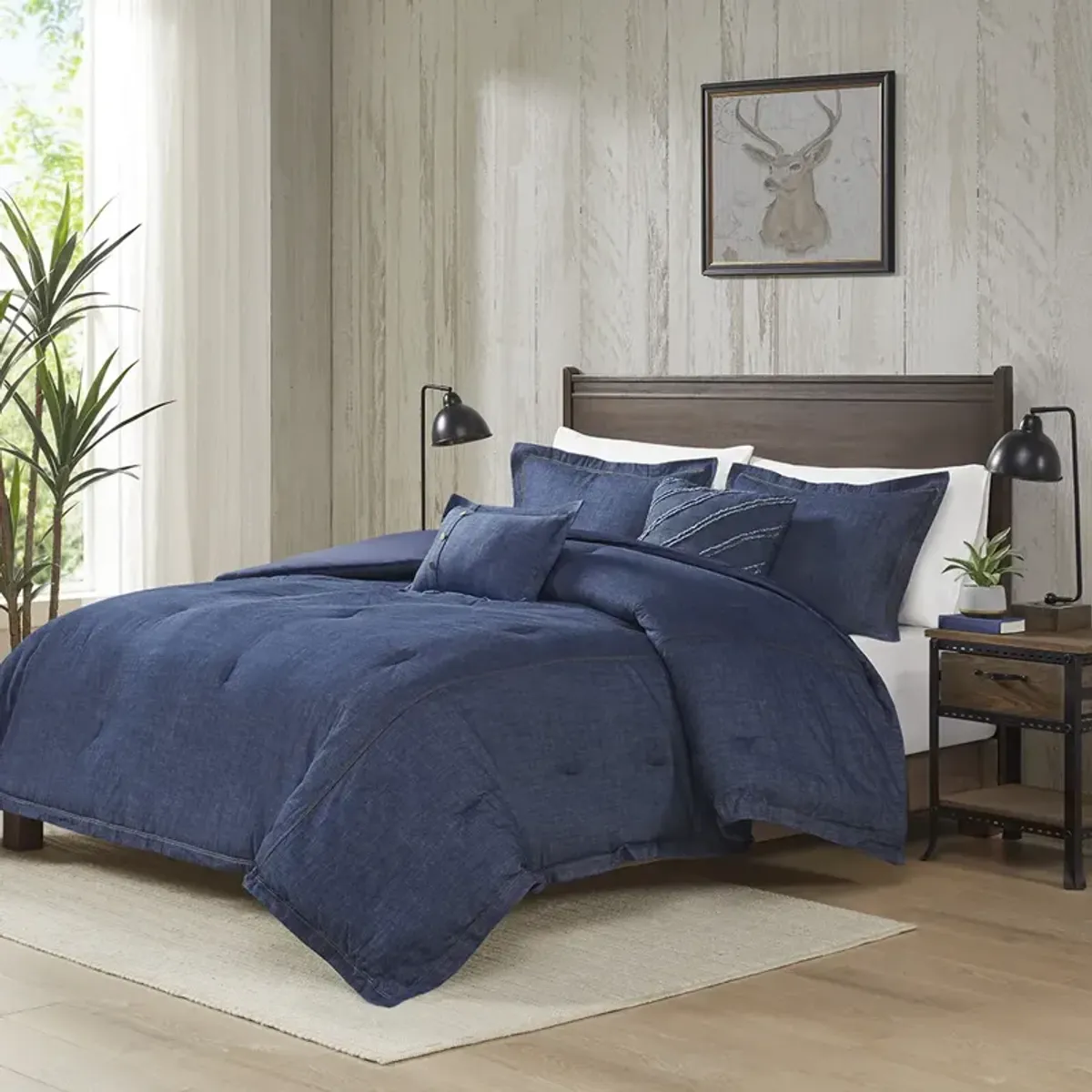 Woolrich Perry Blue Oversized Denim Comforter Set