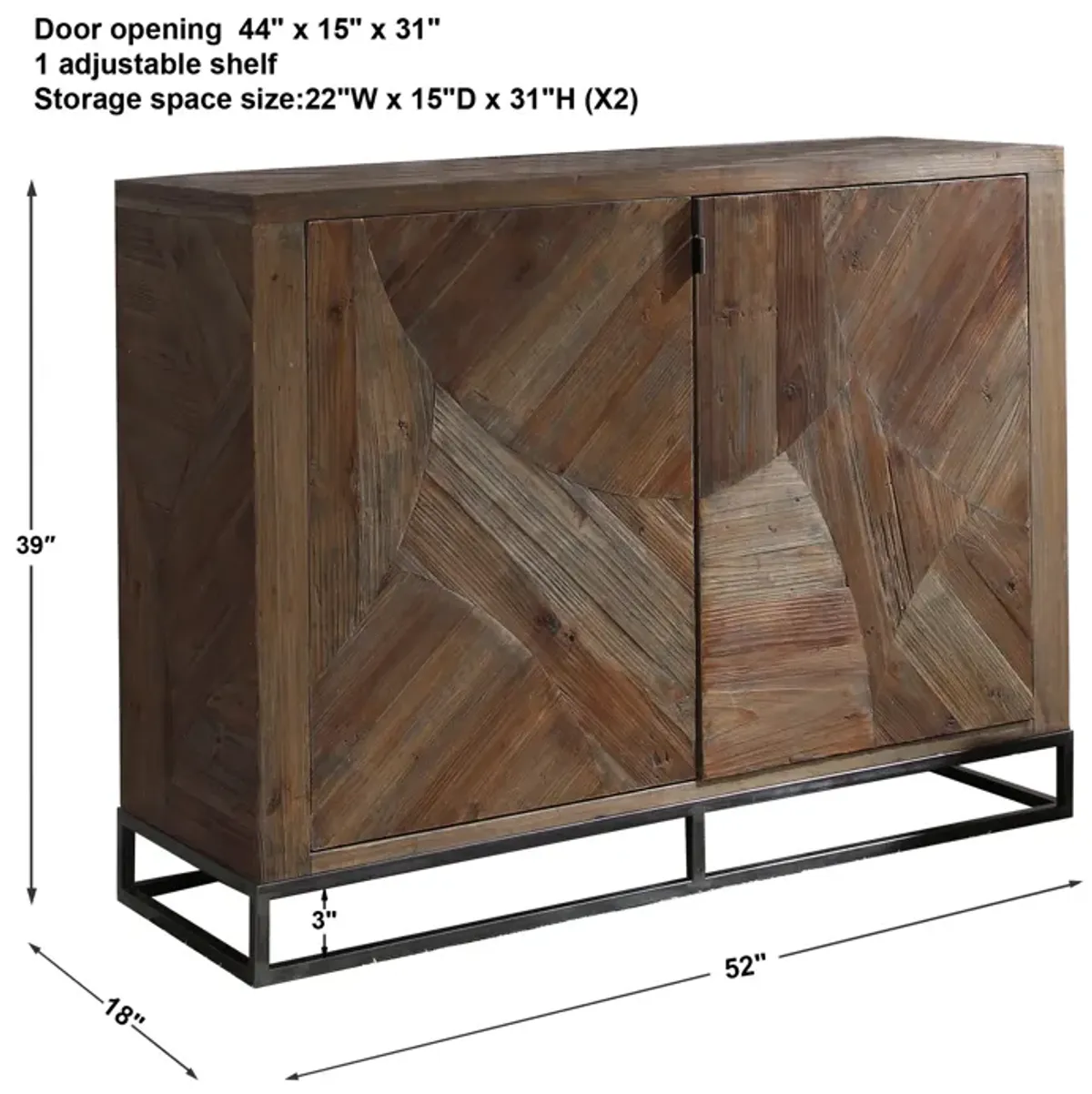 Evros Reclaimed Wood 2 Door Cabinet