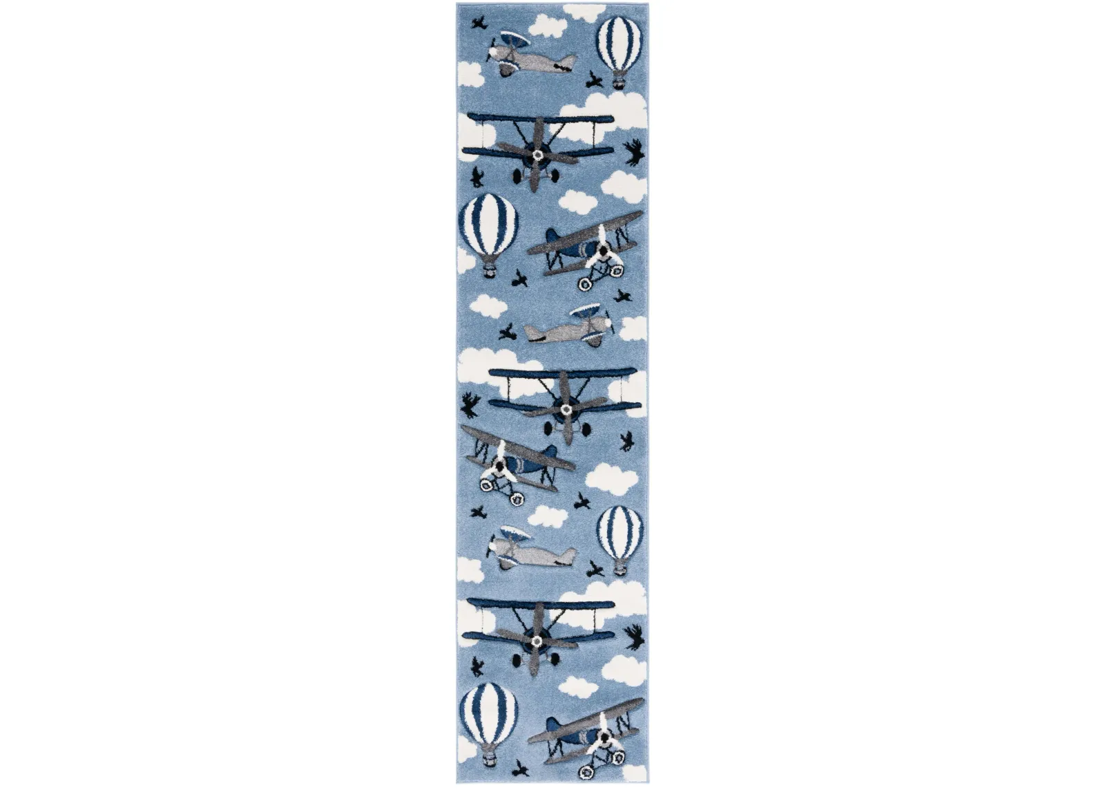 CAROUSEL KIDS 137 BLUE  2' x 8' Runner Rug