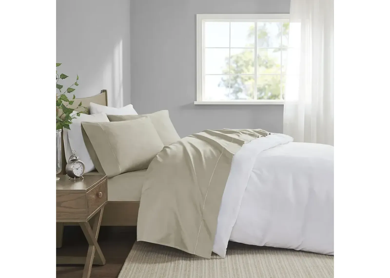 Madison Park 600 Thread Count Sand Pima Cotton Sheet Set