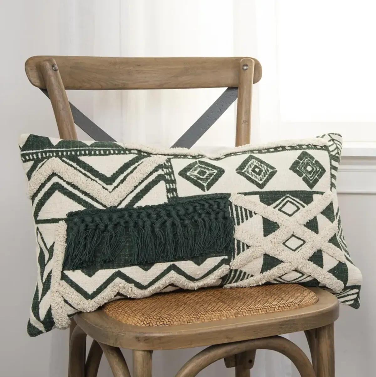 Geometric Natural  Pillow