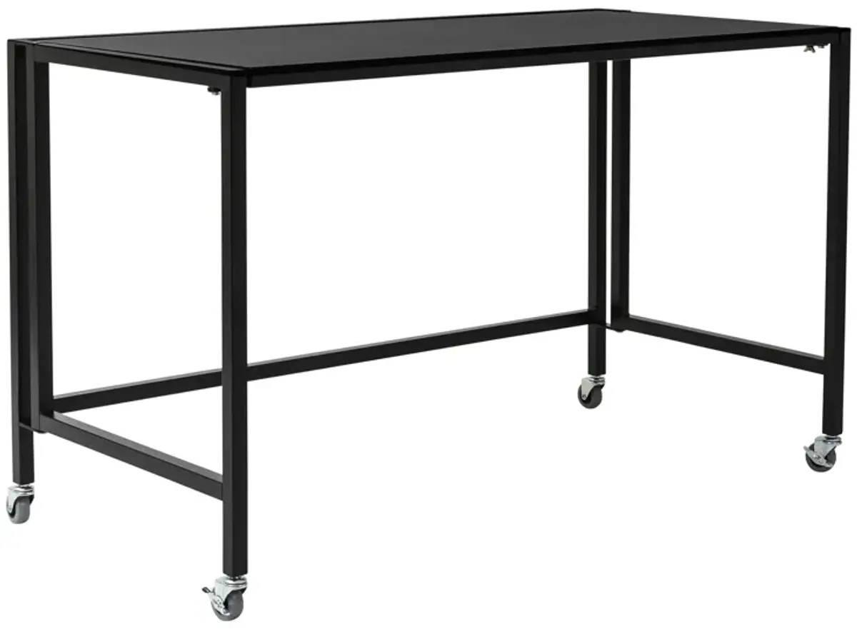 Christel 48" Folding Desk with Black Top and Frame