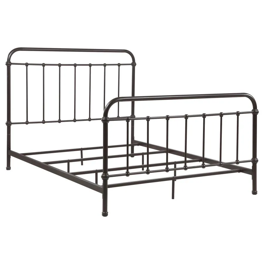 Livingston Eastern King Panel Metal Bed Dark Bronze