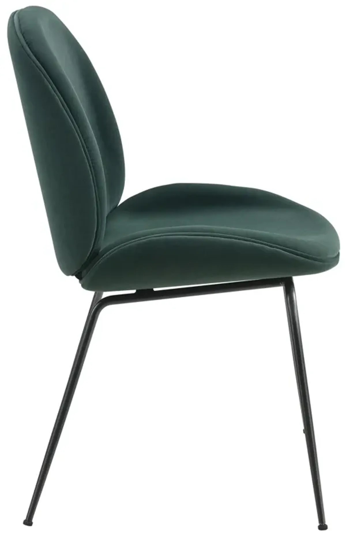 Lucy  Velvet Fabric Dining Side Chair, Gallery Dark Green  - Set of 2