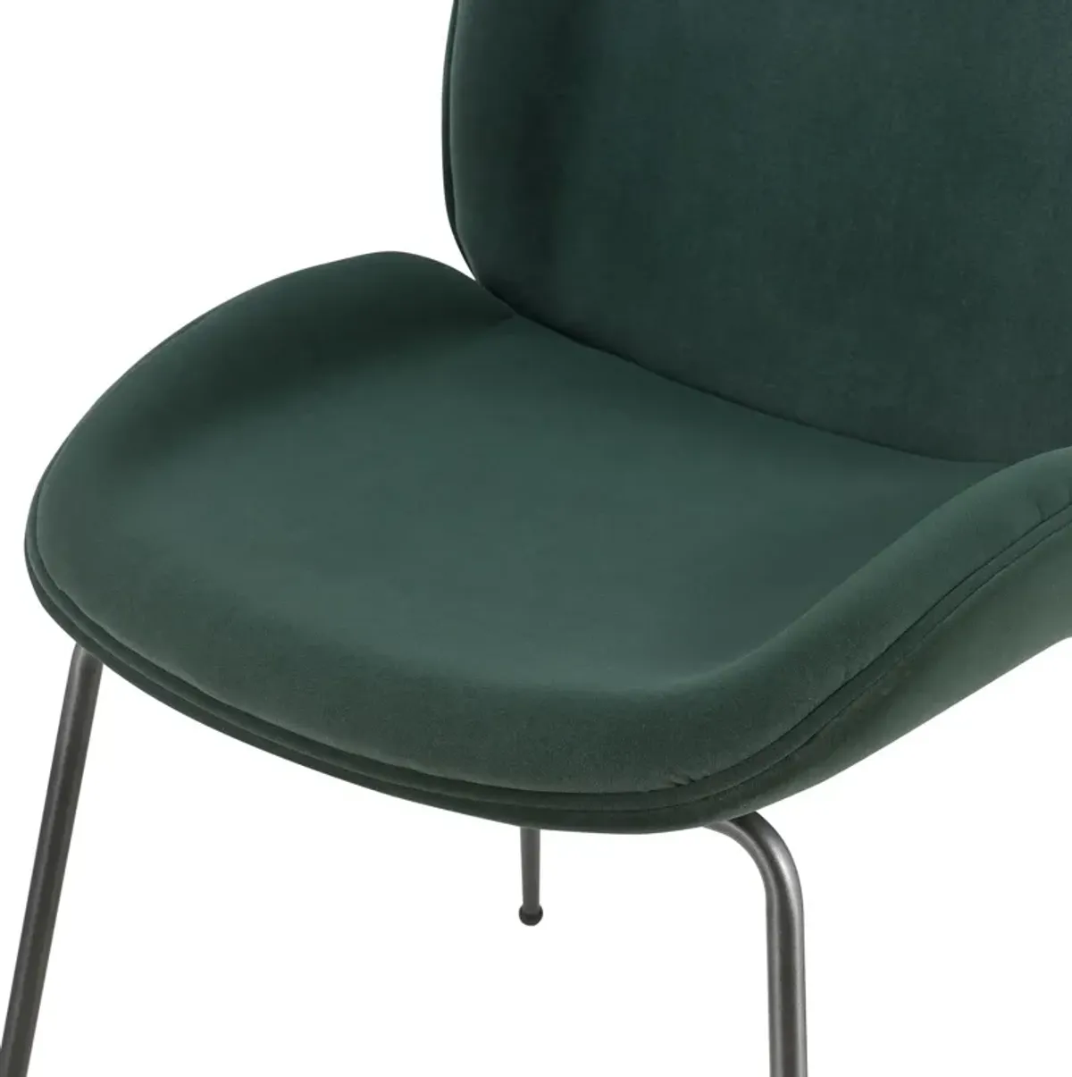 Lucy  Velvet Fabric Dining Side Chair, Gallery Dark Green  - Set of 2