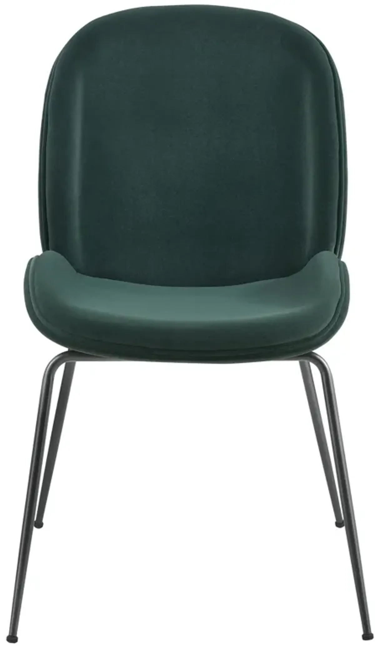 Lucy  Velvet Fabric Dining Side Chair, Gallery Dark Green  - Set of 2