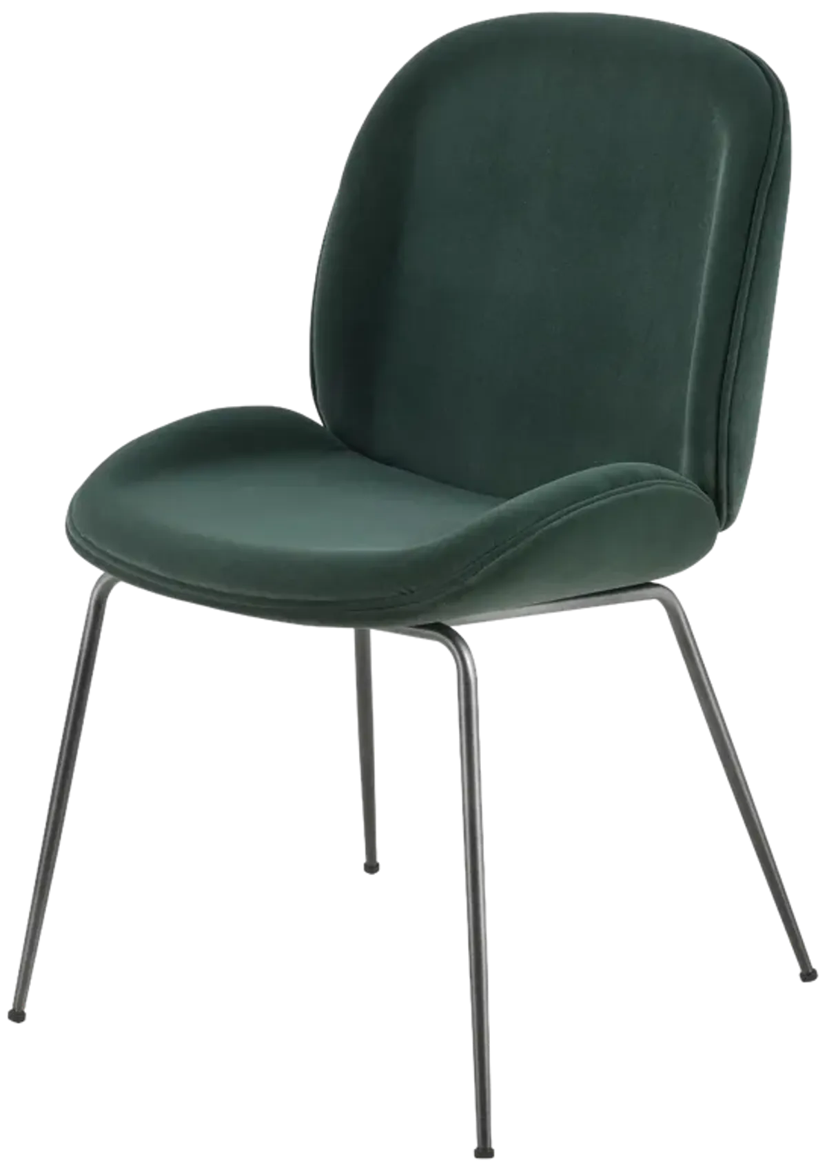 Lucy  Velvet Fabric Dining Side Chair, Gallery Dark Green  - Set of 2