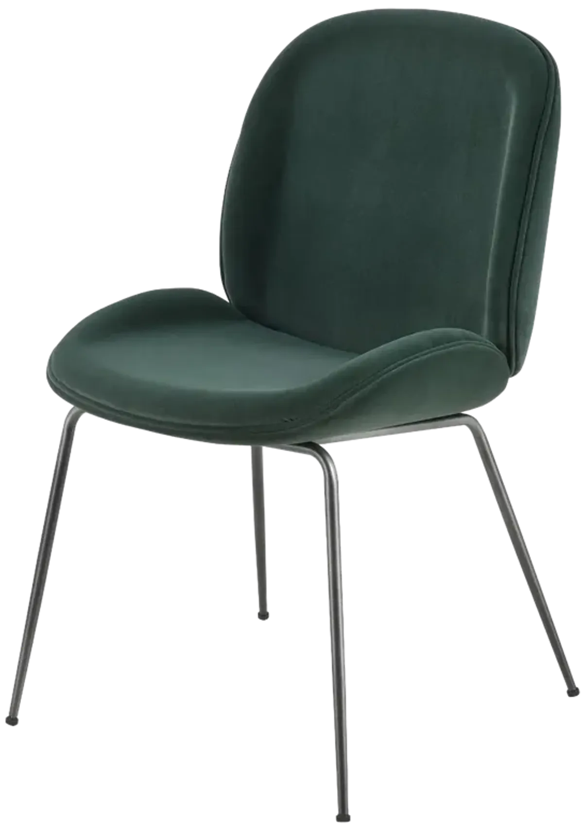 Lucy  Velvet Fabric Dining Side Chair, Gallery Dark Green  - Set of 2