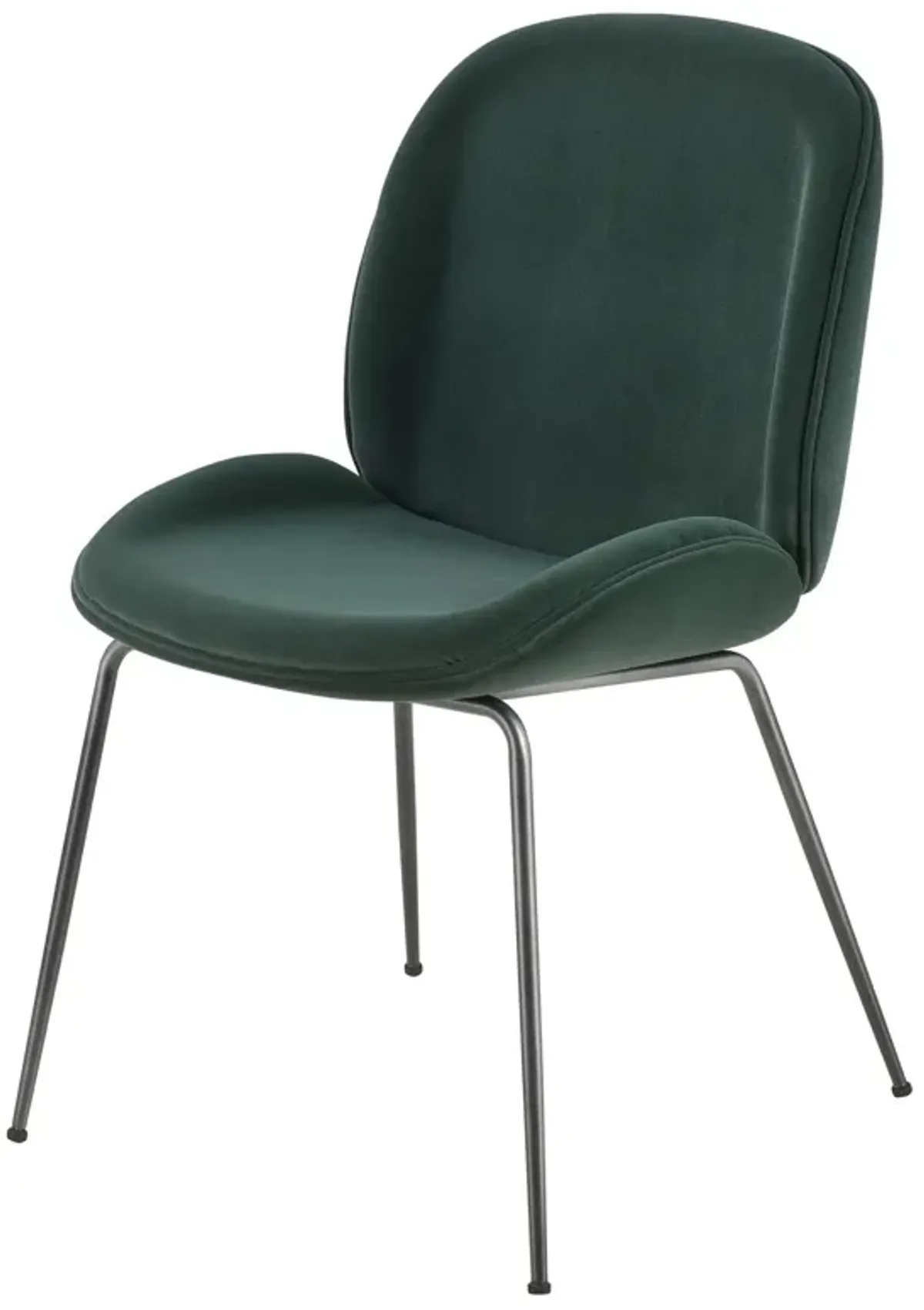 Lucy  Velvet Fabric Dining Side Chair, Gallery Dark Green  - Set of 2