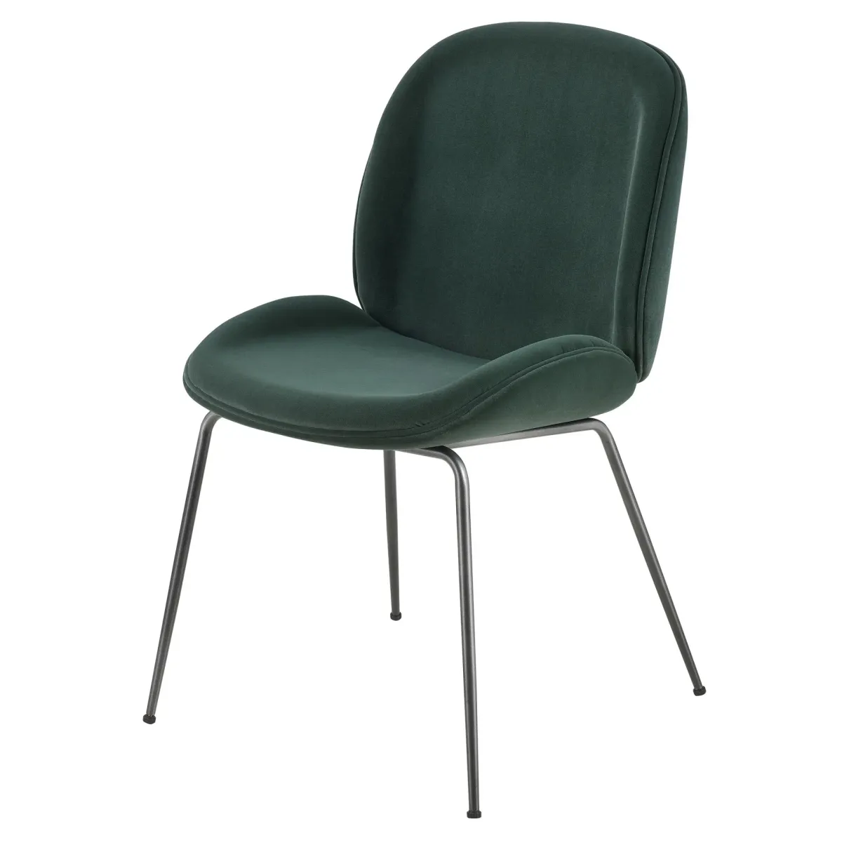 Lucy  Velvet Fabric Dining Side Chair, Gallery Dark Green  - Set of 2