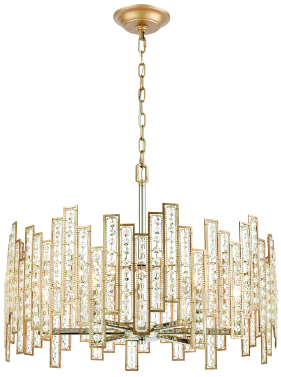 Equilibrium 24" Wide 6-Light Chandelier - Polished Nickel