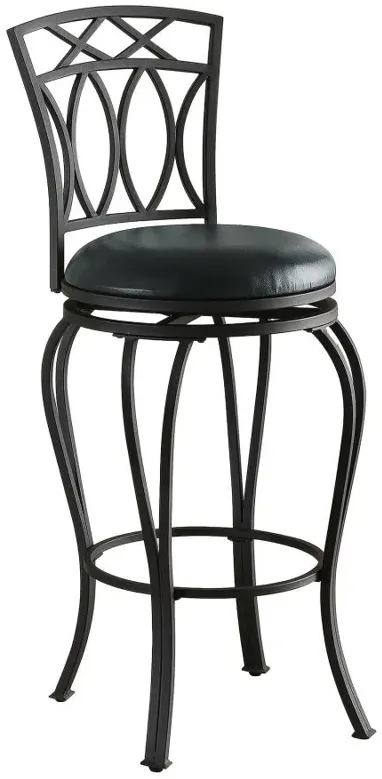 Adamsville Upholstered Swivel Bar Stool Black