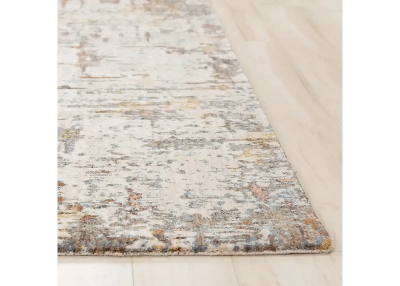 Jasper Ivory/Multi Abstract Recycled Polyester 2'6" x 8' Runner Rug