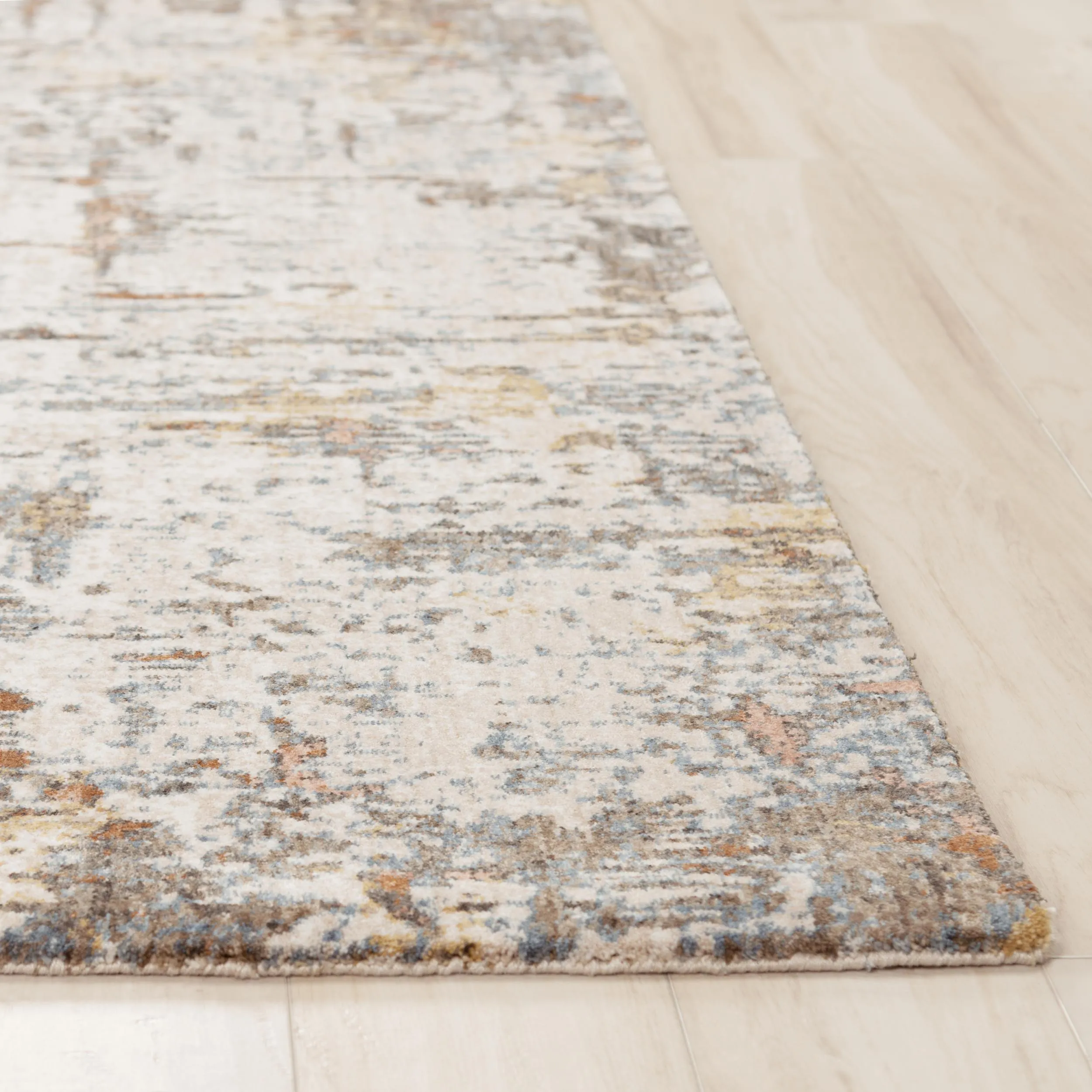 Jasper Ivory/Multi Abstract Recycled Polyester 2'6" x 8' Runner Rug