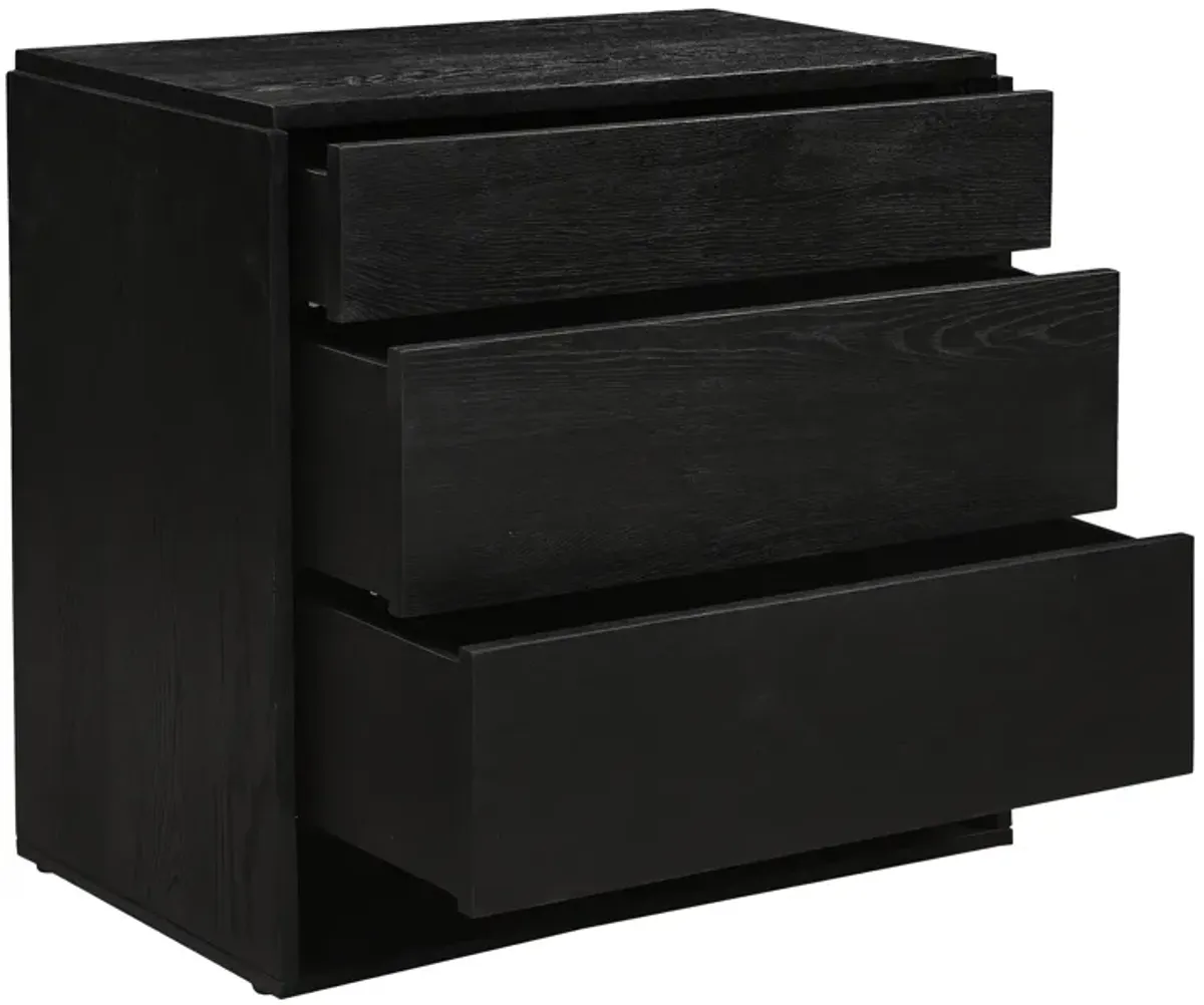 QUINTON 3 DRAWER NIGHTSTAND BLACK