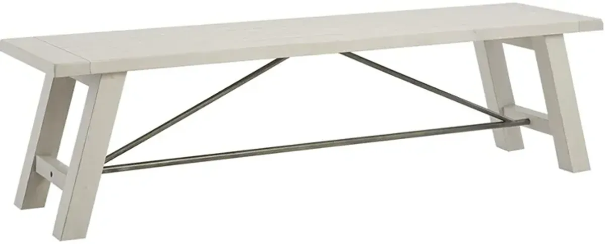 INK+IVY Sonoma Reclaimed White Dining Bench