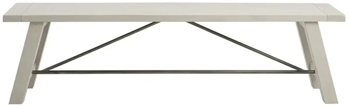 INK+IVY Sonoma Reclaimed White Dining Bench