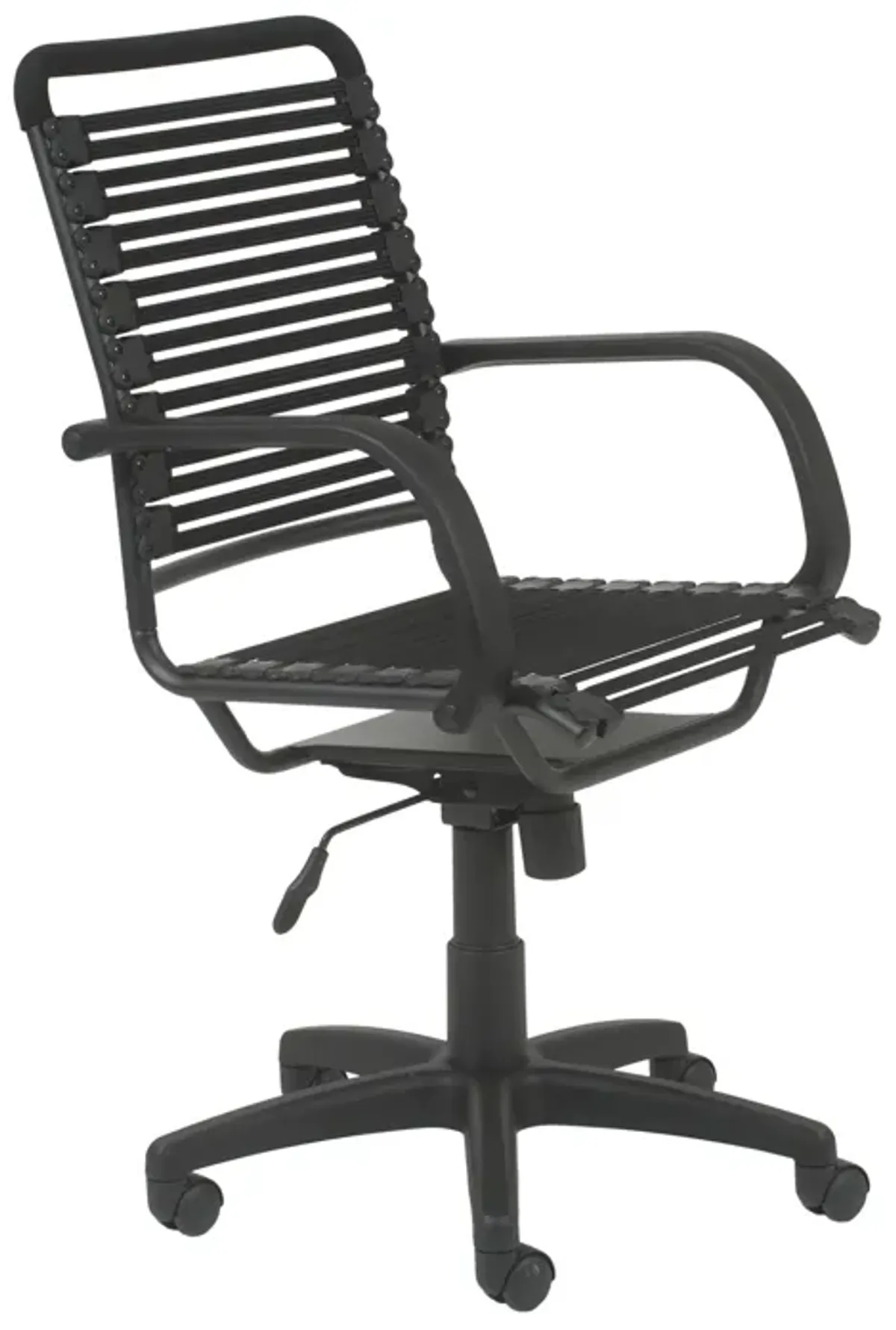 Bungie Flat High Back Office Chair in Black with Graphite Black Frame and Black Base