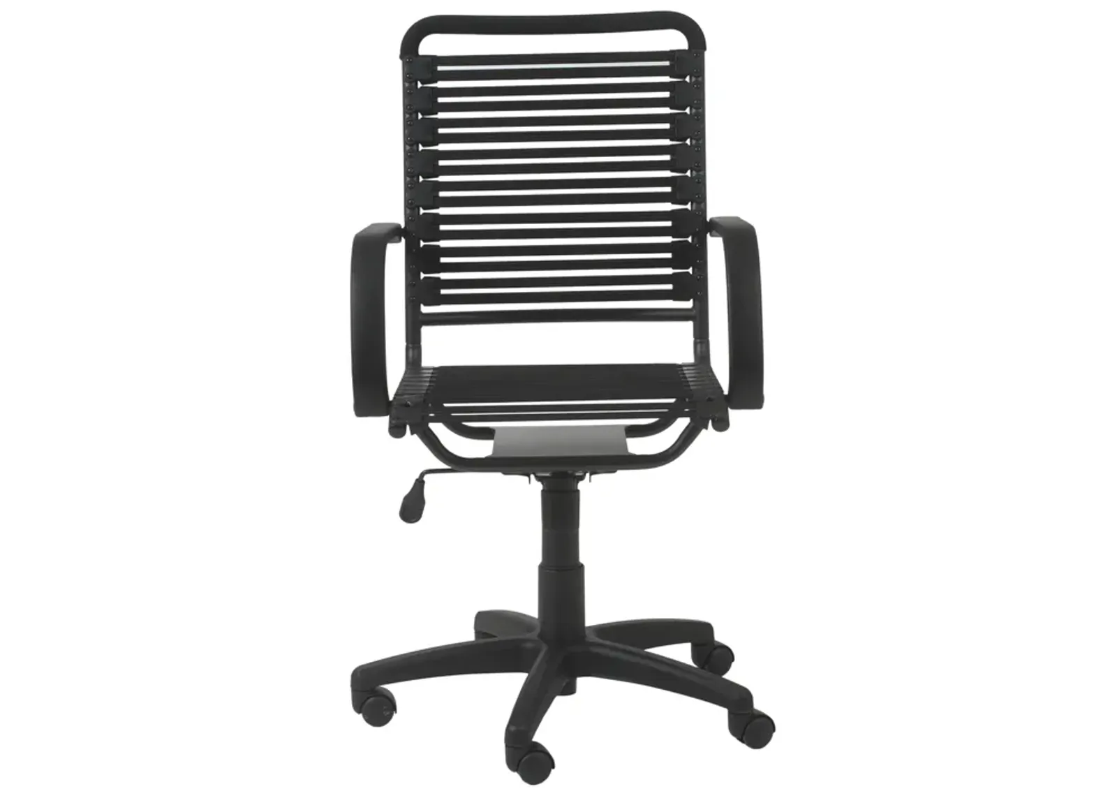 Bungie Flat High Back Office Chair in Black with Graphite Black Frame and Black Base