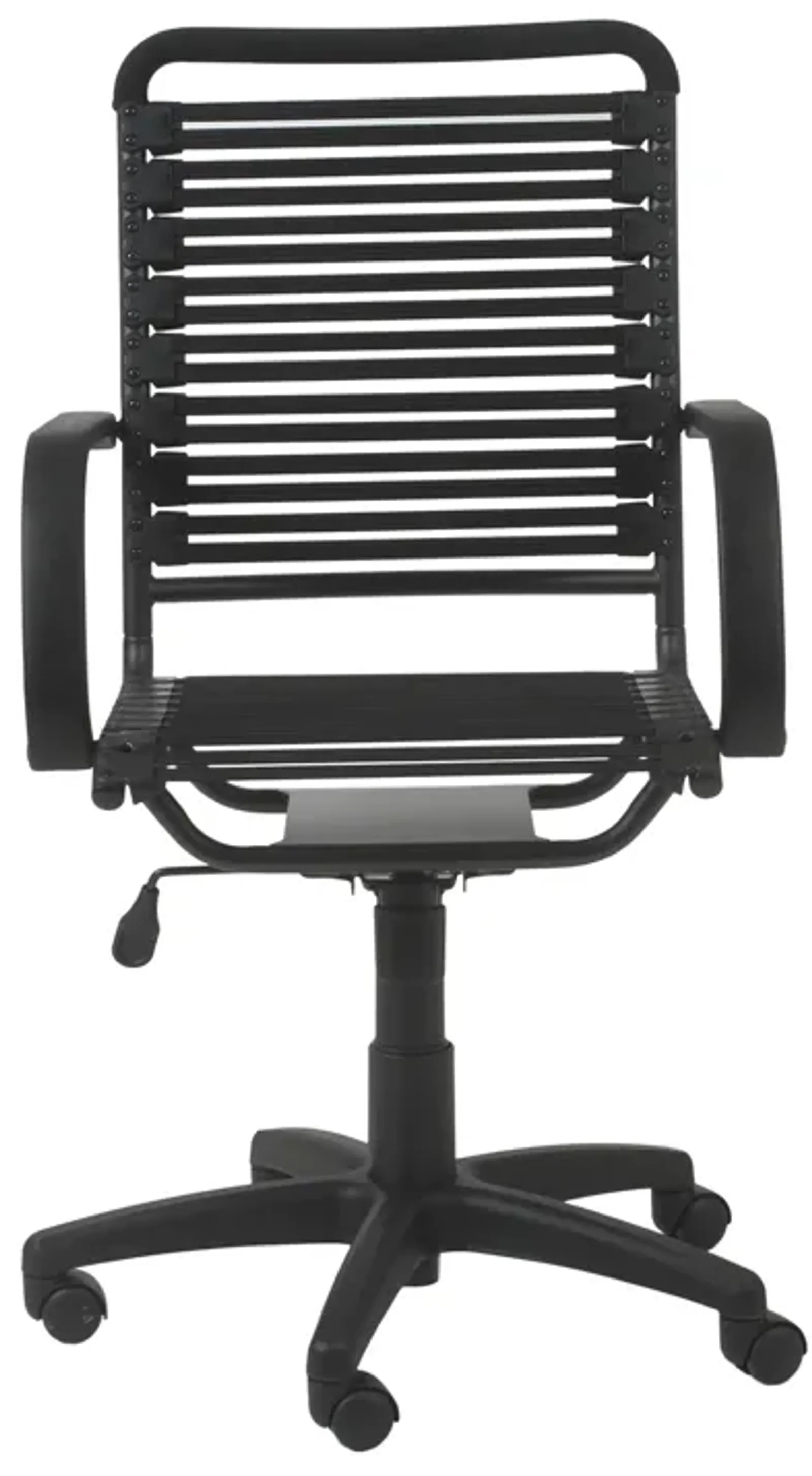 Bungie Flat High Back Office Chair in Black with Graphite Black Frame and Black Base