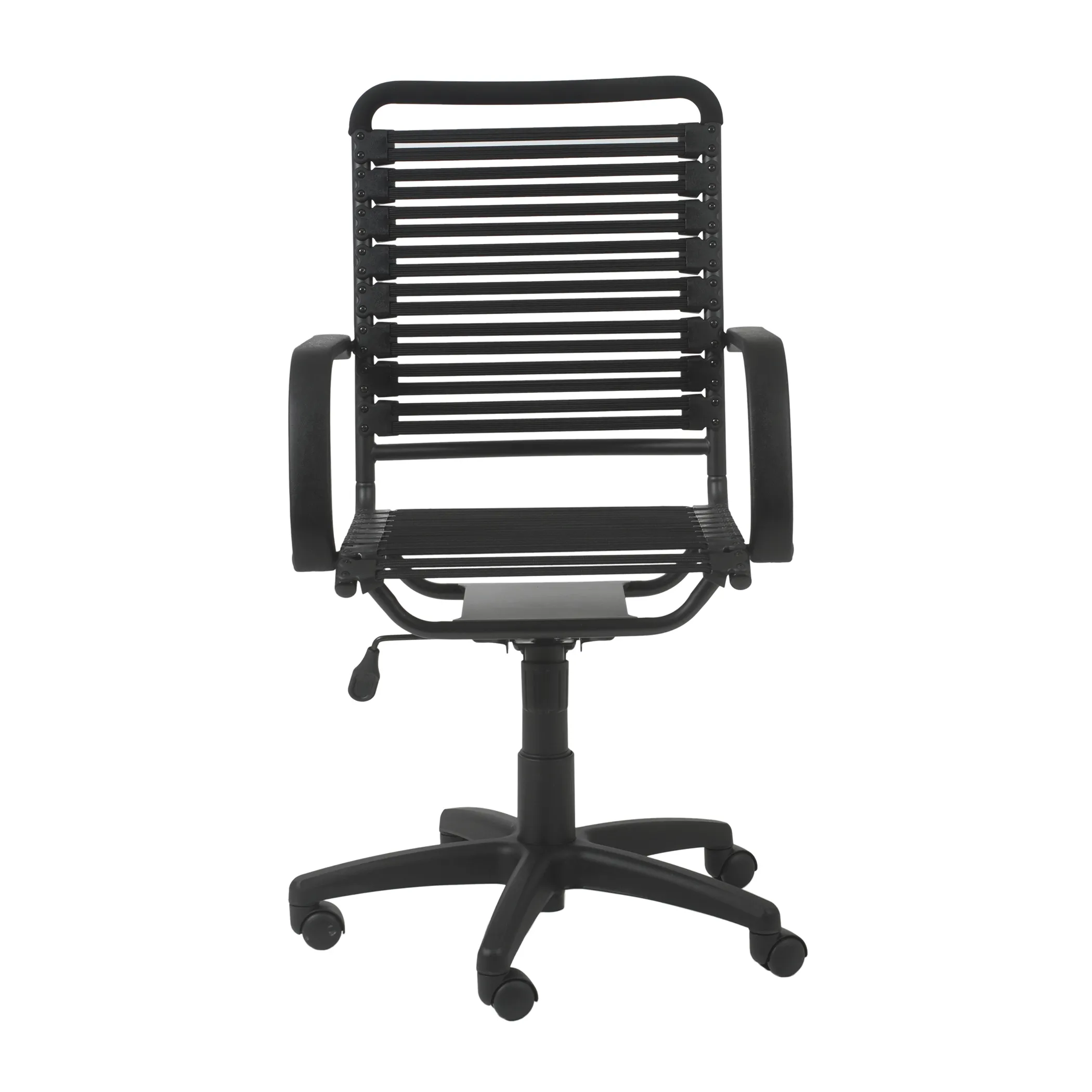 Bungie Flat High Back Office Chair in Black with Graphite Black Frame and Black Base