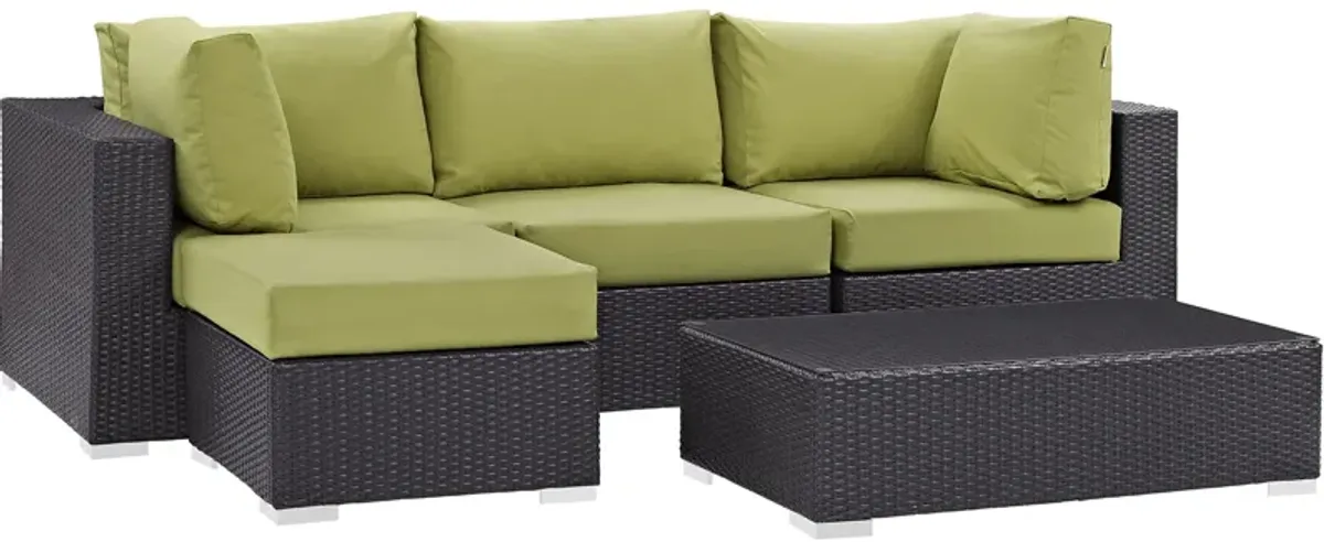 Convene 5 Piece Outdoor Patio Sectional Set