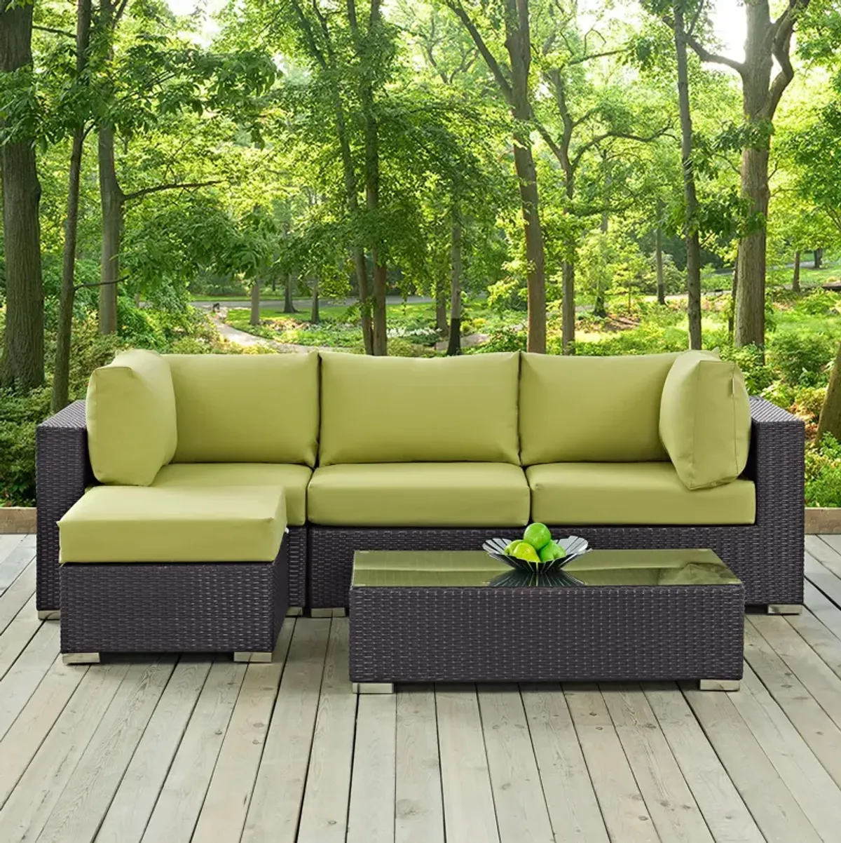 Convene 5 Piece Outdoor Patio Sectional Set